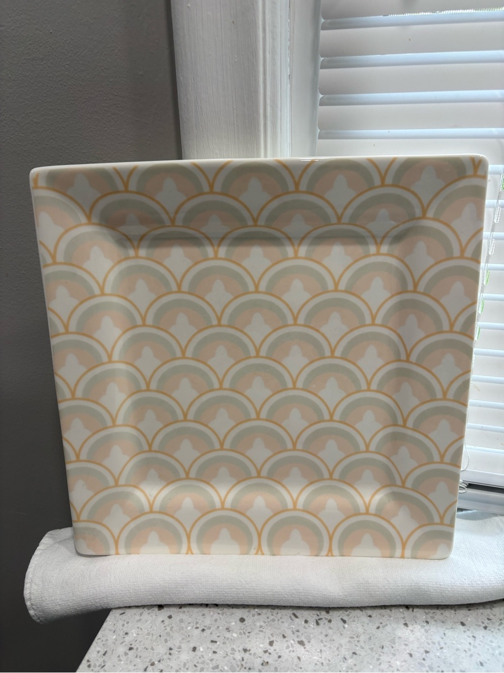 Coton Colors by Laura Johnson Blush Layered Arabesque Square Platter- NEW